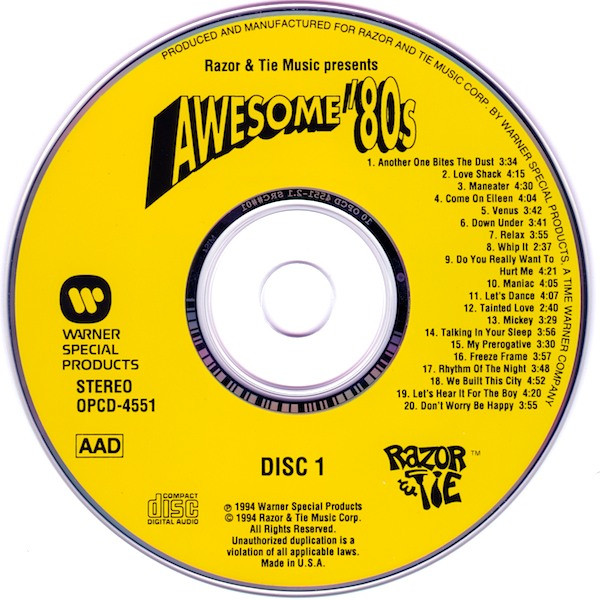 Various - Awesome '80s | Razor & Tie (OPCD-4551) - 3 Various - Awesome '80s | Razor & Tie (OPCD-4551) - 3