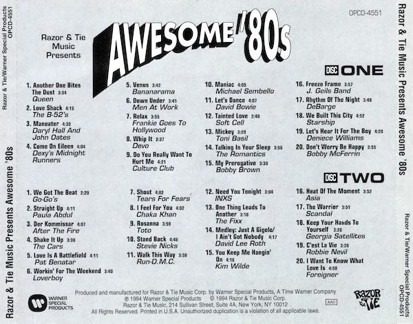 Various - Awesome '80s | Razor & Tie (OPCD-4551) - 2 Various - Awesome '80s | Razor & Tie (OPCD-4551) - 2