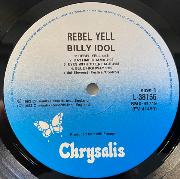 Billy Idol - Rebel Yell | Chrysalis (L 38156) - 4