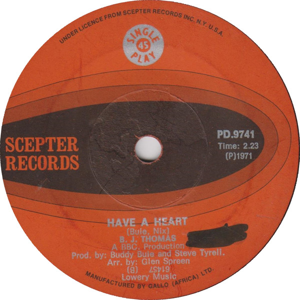 B.J. Thomas - No Love At All | Scepter Records (PD.9741) - main