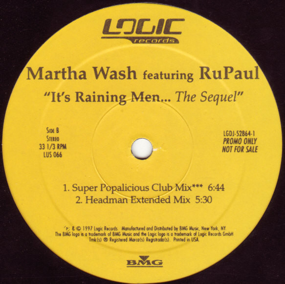 Martha Wash Featuring RuPaul - It's Raining Men... The Sequel | Logic Records (LGDJ-52864-1) - 4