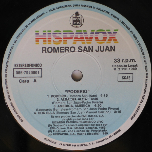 Romero San Juan - Poderío | Hispavox (066 79 2080 1) - 3