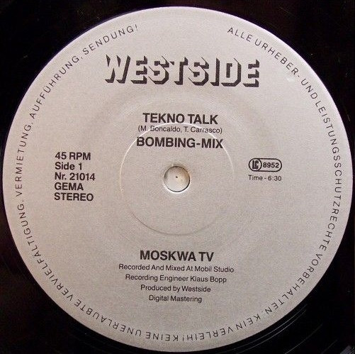 Moskwa TV - Tekno Talk (Bombing Mix) | Westside Music (WESTSIDE 21014) - 3 Moskwa TV - Tekno Talk (Bombing Mix) | Westside Music (WESTSIDE 21014) - 3