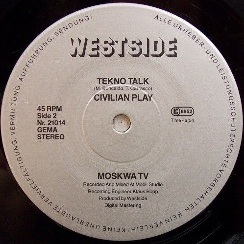 Moskwa TV - Tekno Talk (Bombing Mix) | Westside Music (WESTSIDE 21014) - 4 Moskwa TV - Tekno Talk (Bombing Mix) | Westside Music (WESTSIDE 21014) - 4