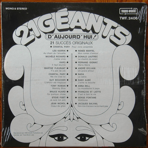 Various - 21 Géants D'Aujourd'Hui - Succès Originaux | Trans-World (TWF-2406) - 2 Various - 21 Géants D'Aujourd'Hui - Succès Originaux | Trans-World (TWF-2406) - 2