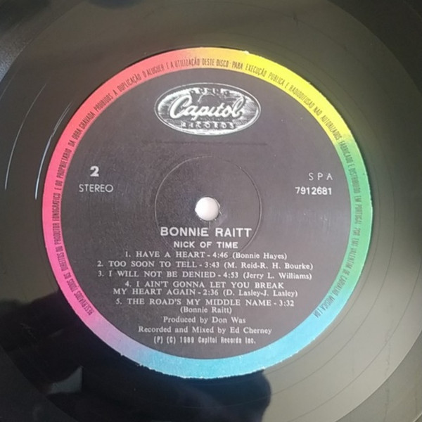Bonnie Raitt - Nick Of Time | Capitol Records (7912681) - 4