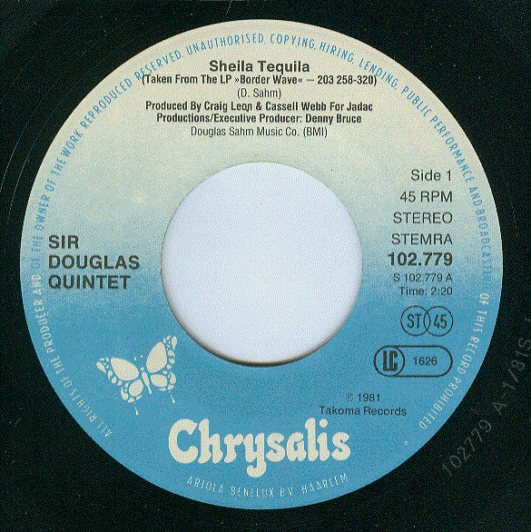 Sir Douglas Quintet - Sheila Tequila | Chrysalis (102 779) - 3