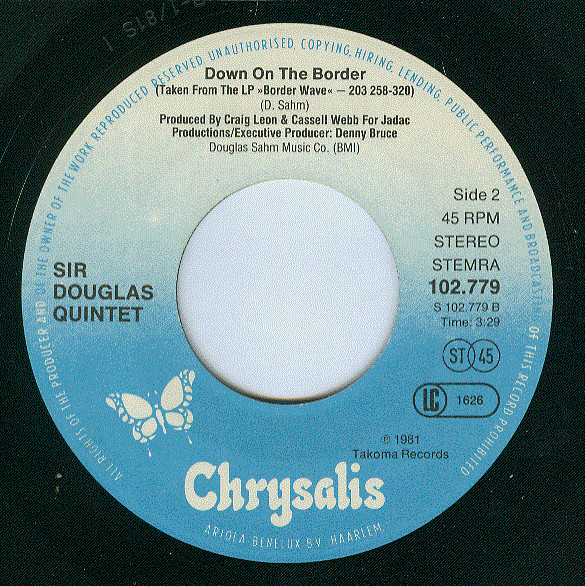 Sir Douglas Quintet - Sheila Tequila | Chrysalis (102 779) - 4