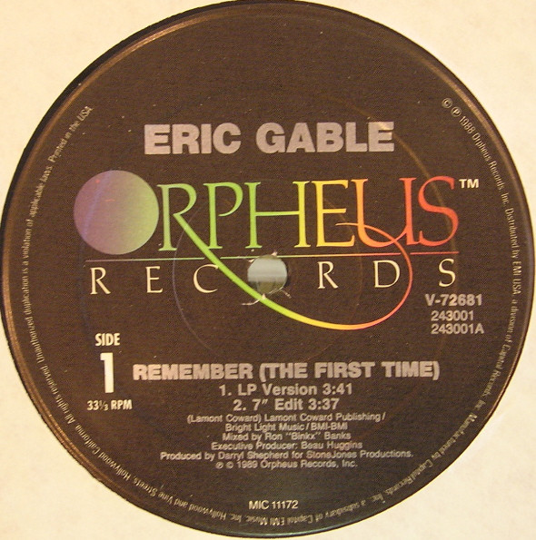 Eric Gable - Remember The First Time | Orpheus Records (V-72681) - 3