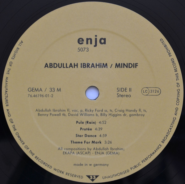 Abdullah Ibrahim / Dollar Brand - Mindif | Enja Records (5073) - 4