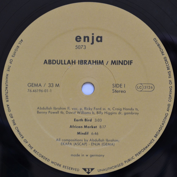 Abdullah Ibrahim / Dollar Brand - Mindif | Enja Records (5073) - 3