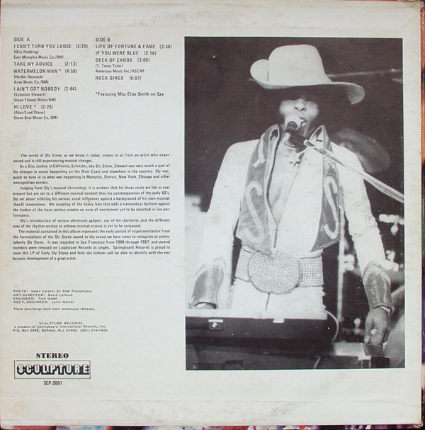 Sly Stone - Recorded In San Francisco 1964-67 | Sculpture Records (SCP-2001) - 2