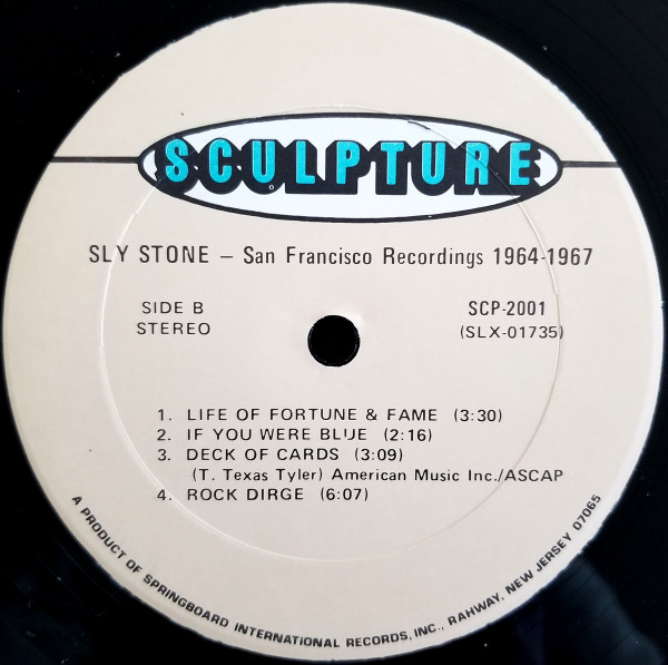 Sly Stone - Recorded In San Francisco 1964-67 | Sculpture Records (SCP-2001) - 3