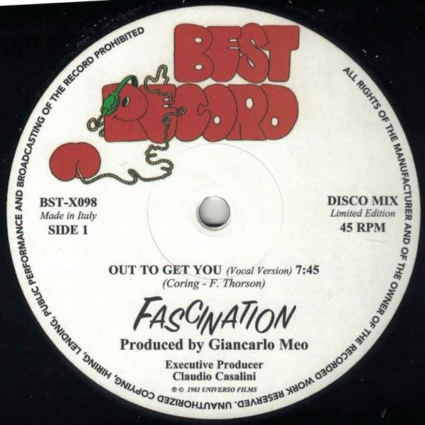 Fascination - Out To Get You | Best Record (BST-X098) - 2 Fascination - Out To Get You | Best Record (BST-X098) - 2