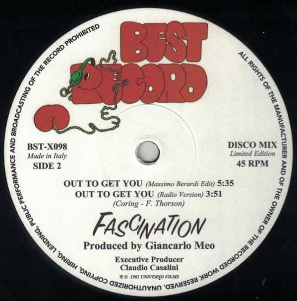 Fascination - Out To Get You | Best Record (BST-X098) - 3 Fascination - Out To Get You | Best Record (BST-X098) - 3