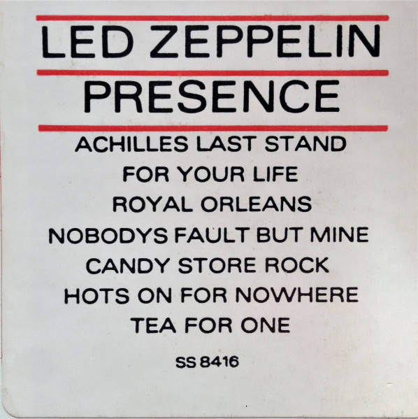 Led Zeppelin - Presence | Swan Song (SS 8416) - 3 Led Zeppelin - Presence | Swan Song (SS 8416) - 3
