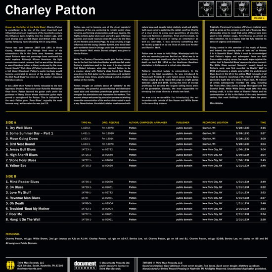Charley Patton - Complete Recorded Works In Chronological Order Volume 4 | Third Man Records (TMR189) - 2 Charley Patton - Complete Recorded Works In Chronological Order Volume 4 | Third Man Records (TMR189) - 2