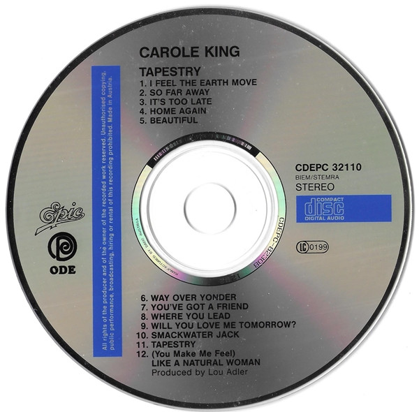 Carole King - Tapestry | Epic (CDEPC 32110) - 4