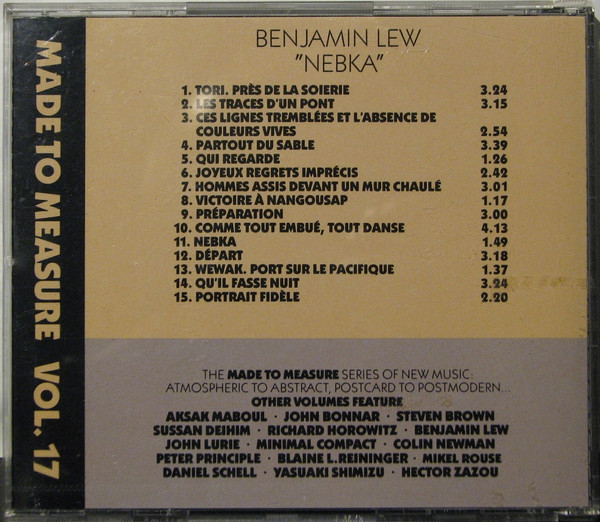Benjamin Lew - Nebka | Made To Measure (MTM 17 CD) - 2 Benjamin Lew - Nebka | Made To Measure (MTM 17 CD) - 2