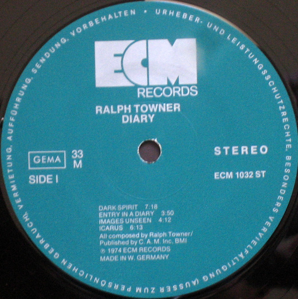 Ralph Towner - Diary | ECM Records (ECM 1032 ST)