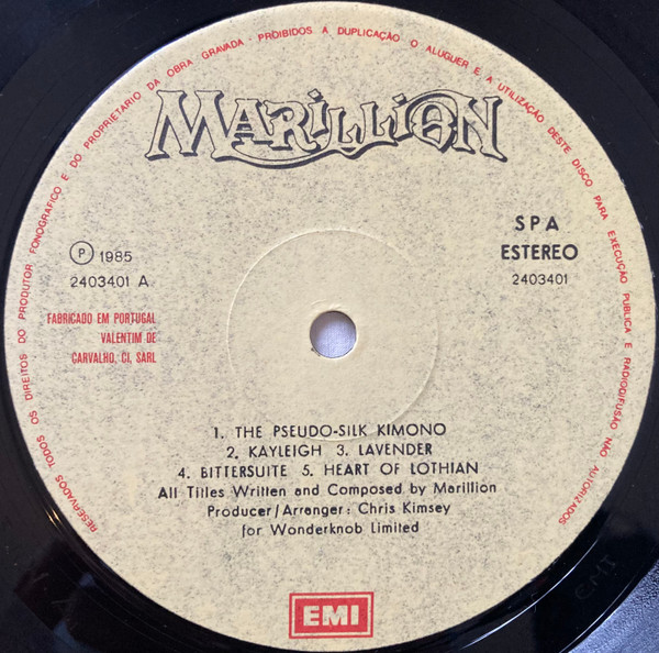 Marillion - Misplaced Childhood | EMI (24 0340 1) - 3