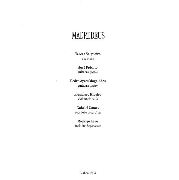 Madredeus - O Espírito Da Paz | EMI (7243 8 300462 1) - 4 Madredeus - O Espírito Da Paz | EMI (7243 8 300462 1) - 4