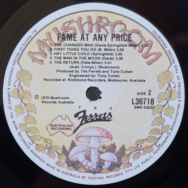 The Ferrets - Fame At Any Price | Mushroom (L36718) - 4 The Ferrets - Fame At Any Price | Mushroom (L36718) - 4