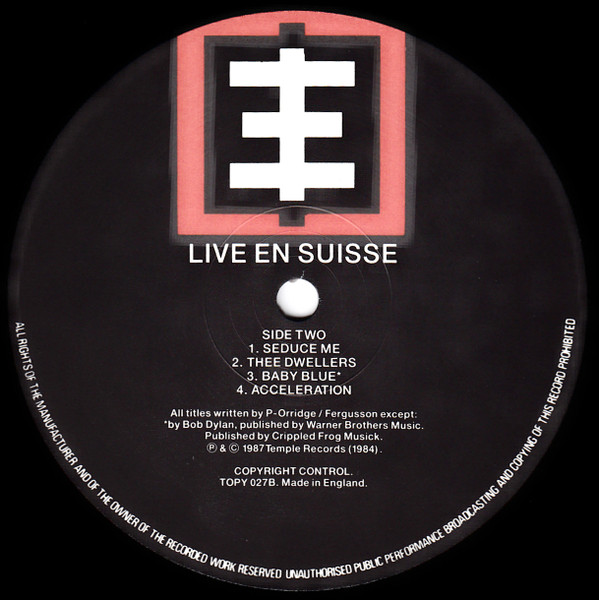 Psychic TV - Live En Suisse | Temple Records (TOPY 027) - 4 Psychic TV - Live En Suisse | Temple Records (TOPY 027) - 4