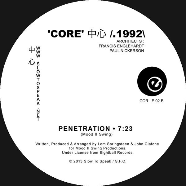 Mood II Swing - 'Core' 中心 /.1992\ : I Need Your Luv / Penetration | Slow To Speak (COR E.92.A/B)