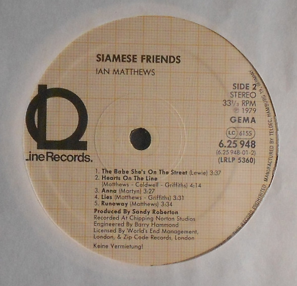 Iain Matthews - Siamese Friends | Line Records (6.25948) - 4 Iain Matthews - Siamese Friends | Line Records (6.25948) - 4