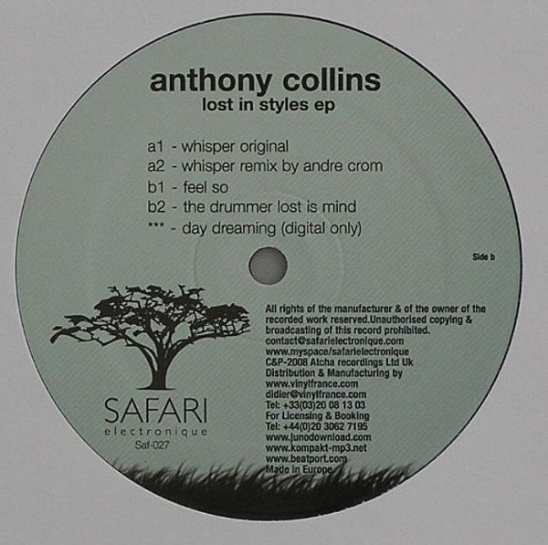 Anthony Collins - Lost In Styles EP | Safari Electronique (Saf-027) - main Anthony Collins - Lost In Styles EP | Safari Electronique (Saf-027) - main