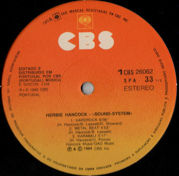 Herbie Hancock - Sound-System | CBS (26062) - 3