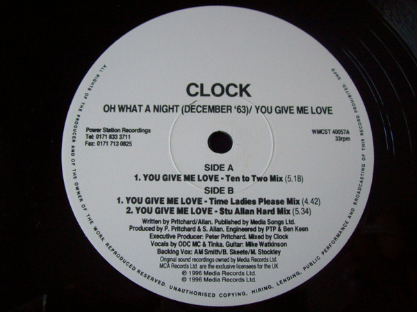 Clock - You Give Me Love | Power Station Recordings (WMCST 40057) - 2