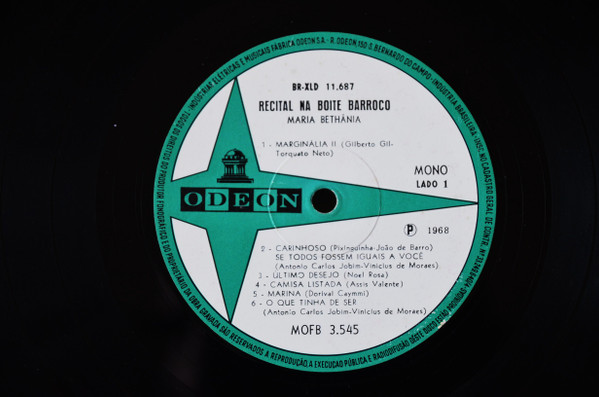 Maria Bethânia - Recital Na Boite Barroco | Odeon (MOFB 3545) - 3