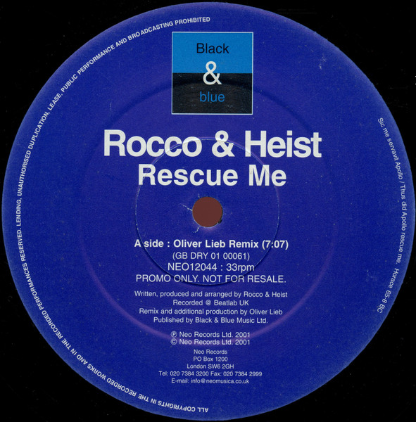 Rocco & Heist - Rescue Me | Black & Blue (NEO12044) - 2 Rocco & Heist - Rescue Me | Black & Blue (NEO12044) - 2