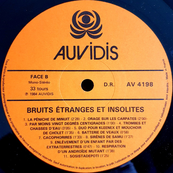 Claude Anthonioz / Jean Humenry - Bruits Etranges Et Insolites | Auvidis (AV 4198) - 4 Claude Anthonioz / Jean Humenry - Bruits Etranges Et Insolites | Auvidis (AV 4198) - 4