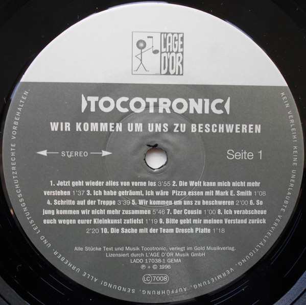 Tocotronic - Wir Kommen Um Uns Zu Beschweren | L'Age D'Or (LADO 17038-1) - 4 Tocotronic - Wir Kommen Um Uns Zu Beschweren | L'Age D'Or (LADO 17038-1) - 4