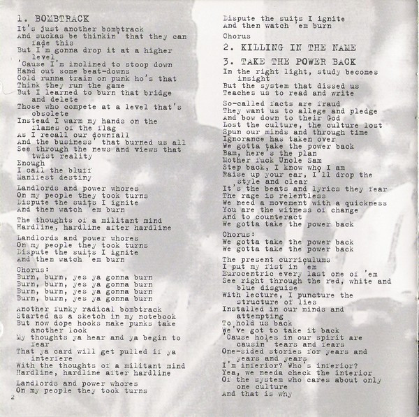 Rage Against The Machine - Rage Against The Machine | Epic Associated (ZK 52959) - 4 Rage Against The Machine - Rage Against The Machine | Epic Associated (ZK 52959) - 4