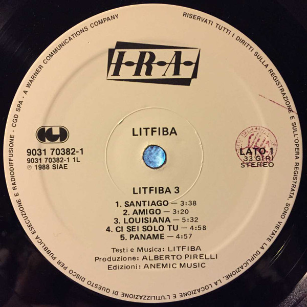 Litfiba - Litfiba3 | CGD (9031 70382-1) - 3
