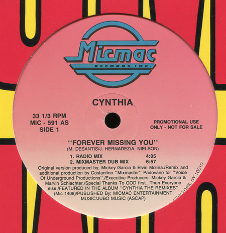 Cynthia - Forever Missing You | Micmac Records, Inc. (MIC - 591) - main