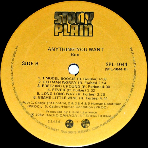 Bim - Anything You Want [Vinyl] | Stony Plain Records (SPL 1044) - 4