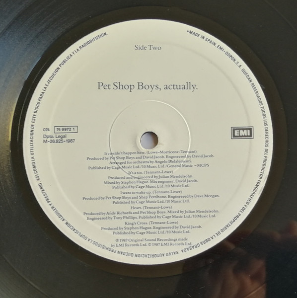 Pet Shop Boys - Actually | EMI (074 74 6972 1) - 4 Pet Shop Boys - Actually | EMI (074 74 6972 1) - 4