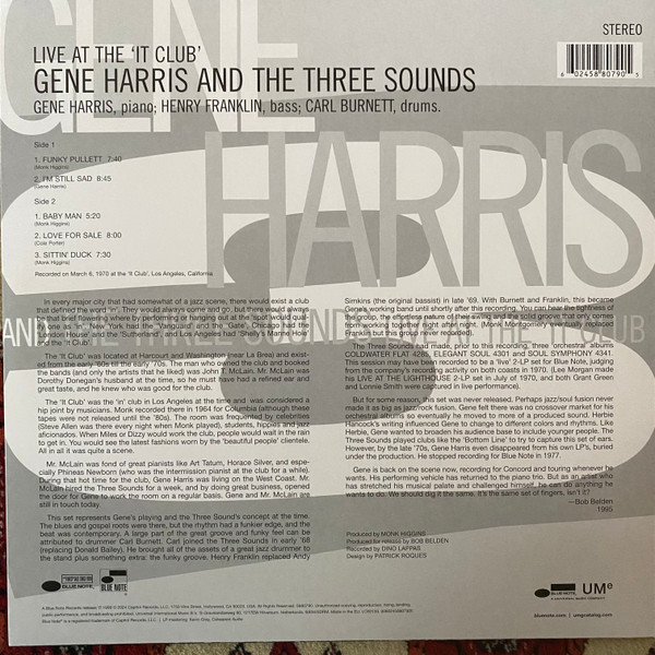 Gene Harris And The Three Sounds - Live At The 'It Club' | UMe (5880790) - 3