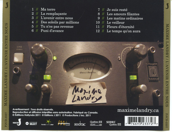 Maxime Landry - L'avenir Entre Nous | Productions J (PJCD-2337) - 2 Maxime Landry - L'avenir Entre Nous | Productions J (PJCD-2337) - 2