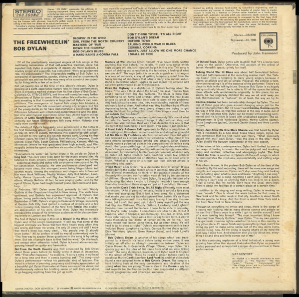 Bob Dylan - The Freewheelin' Bob Dylan | Columbia (CS 8786) - 2
