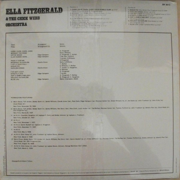 Ella Fitzgerald & Chick Webb And His Orchestra - Ella Fitzgerald & The Chick Webb Orchestra | Joker (SM 3613) - 2 Ella Fitzgerald & Chick Webb And His Orchestra - Ella Fitzgerald & The Chick Webb Orchestra | Joker (SM 3613) - 2