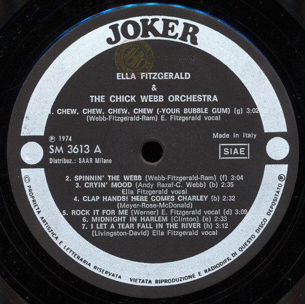 Ella Fitzgerald & Chick Webb And His Orchestra - Ella Fitzgerald & The Chick Webb Orchestra | Joker (SM 3613) - 3 Ella Fitzgerald & Chick Webb And His Orchestra - Ella Fitzgerald & The Chick Webb Orchestra | Joker (SM 3613) - 3