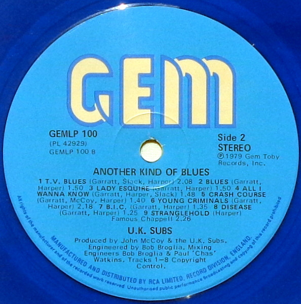 UK Subs - Another Kind Of Blues | GEM (GEMLP 100) - 4 UK Subs - Another Kind Of Blues | GEM (GEMLP 100) - 4