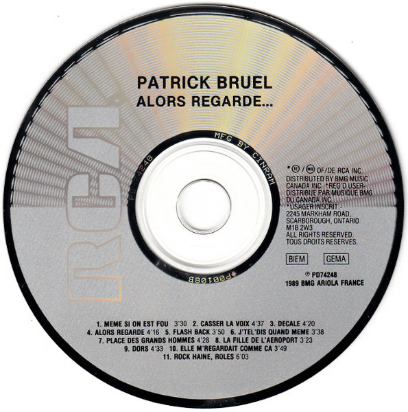 Patrick Bruel - Alors Regarde | RCA (PD 74248) - 3