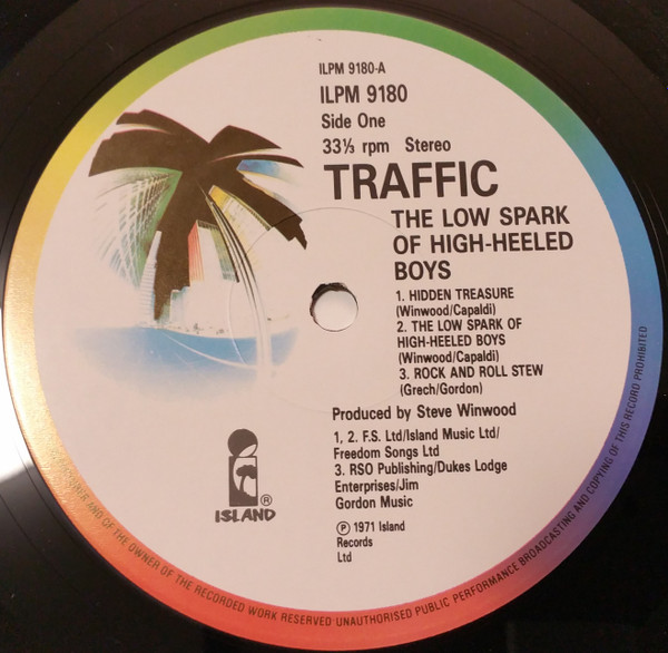 Traffic - The Low Spark Of High Heeled Boys | Island Records (ILPM 9180) - 3